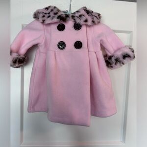PINK PEA COAT WITH MATCHING HAT
